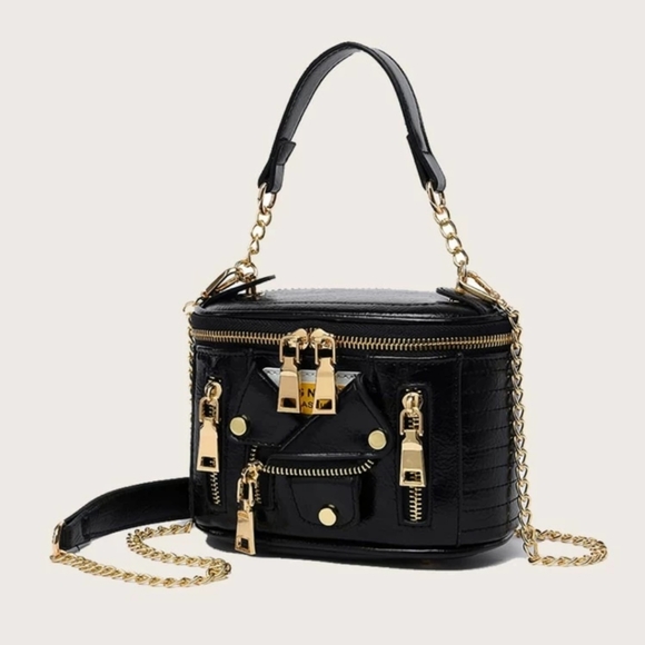 Handbags - Black Zipper Box Bag